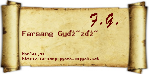 Farsang Győző névjegykártya